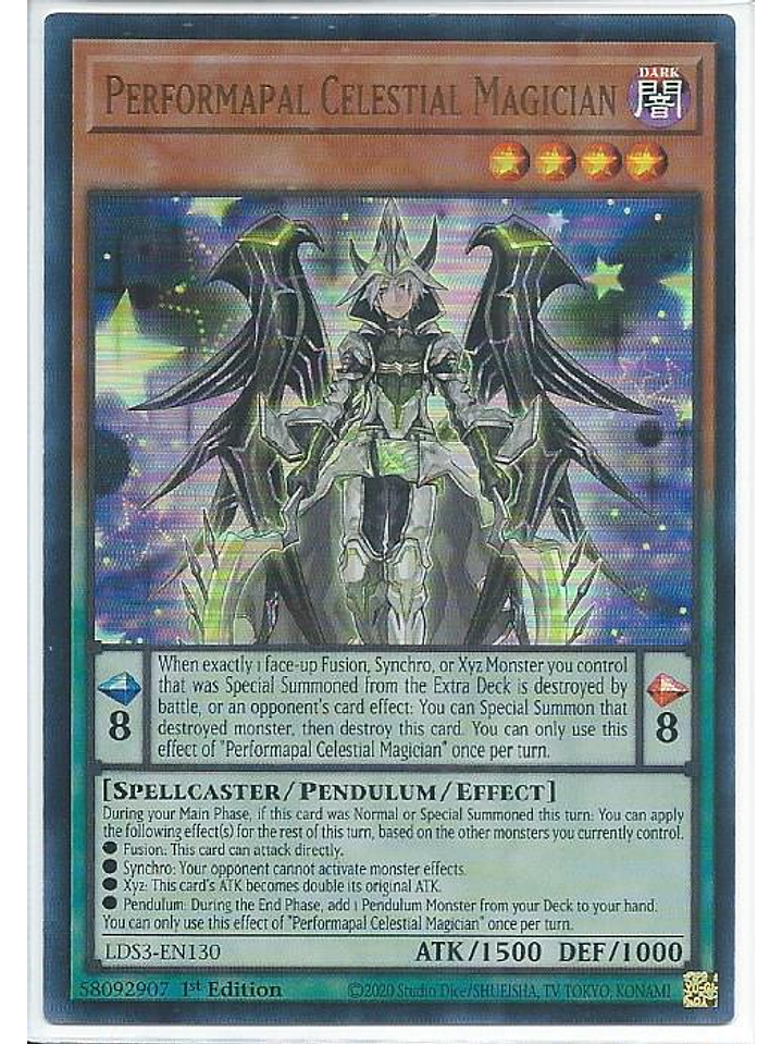 Performapal Celestial Magician (Blue) - LDS3-EN130 - Ultra Rare 1st Edition 1