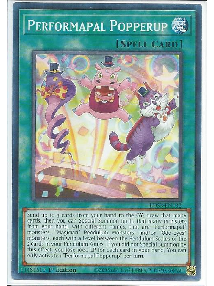 Performapal Popperup - LDS3-EN132 - Common 1st Edition 1