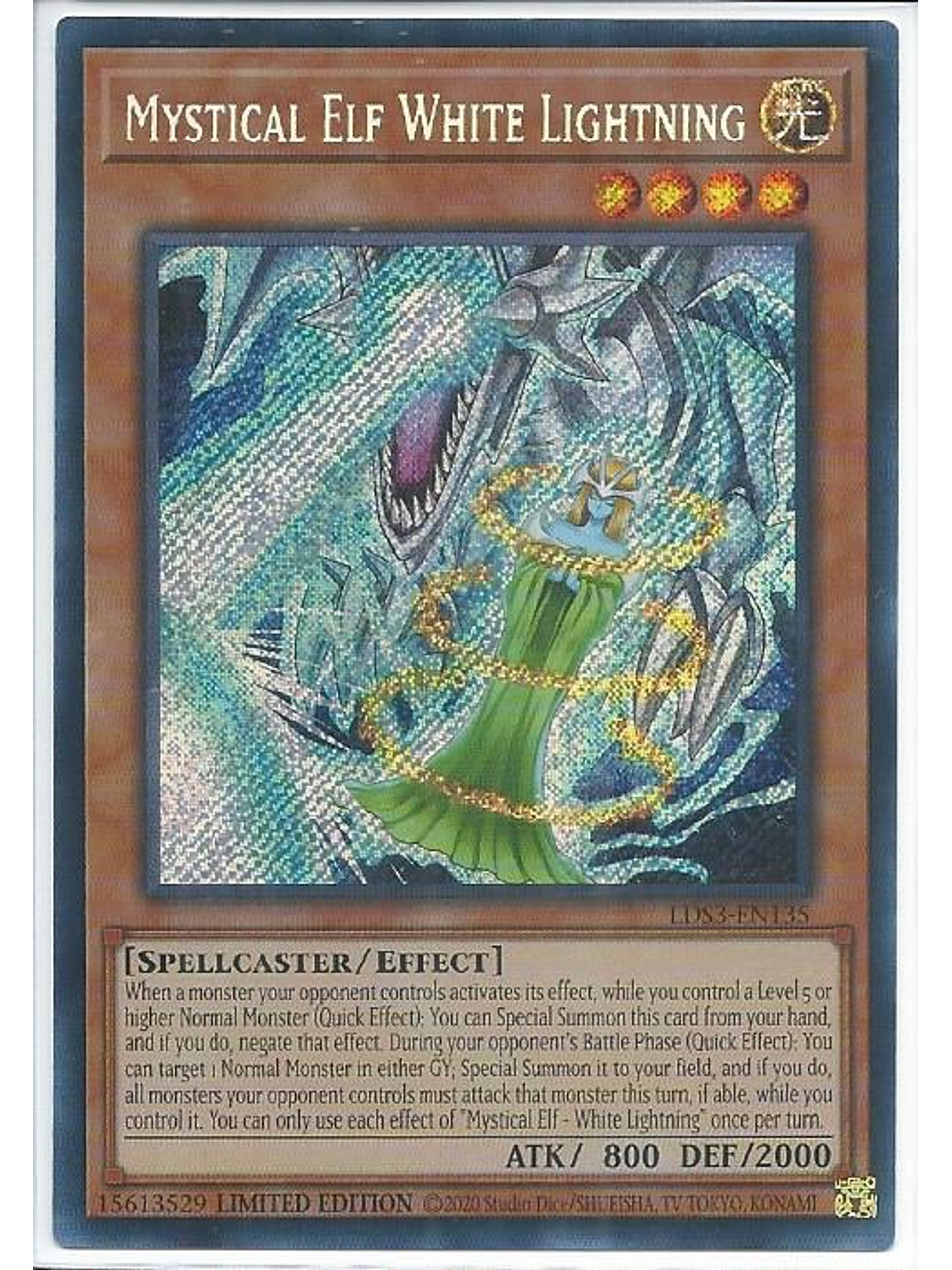 Mystical Elf - White Lightning - LDS3-EN135 - Secret Rare 1st Edition 1