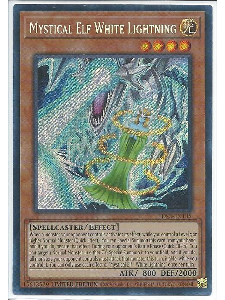 Mystical Elf - White Lightning - LDS3-EN135 - Secret Rare 1st Edition 1