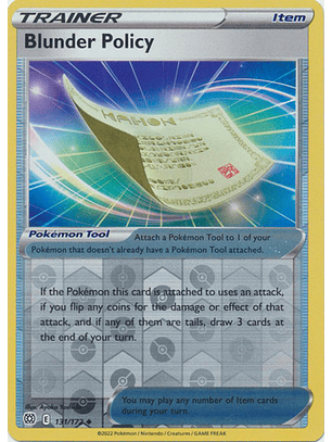 Blunder Policy - 131/172 - Uncommon Reverse Holo