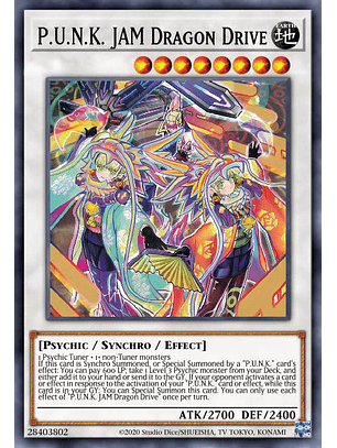 P.U.N.K. JAM Dragon Drive - POTE-EN046 - Super Rare 1st Edition