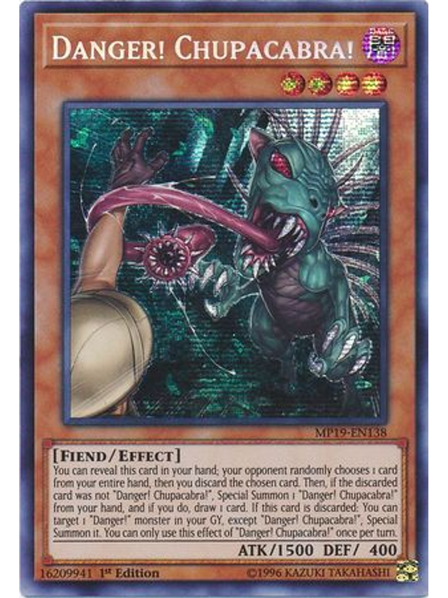 Danger! Chupacabra! - MP19-EN138 - Prismatic Secret Rare 1st Edition 2