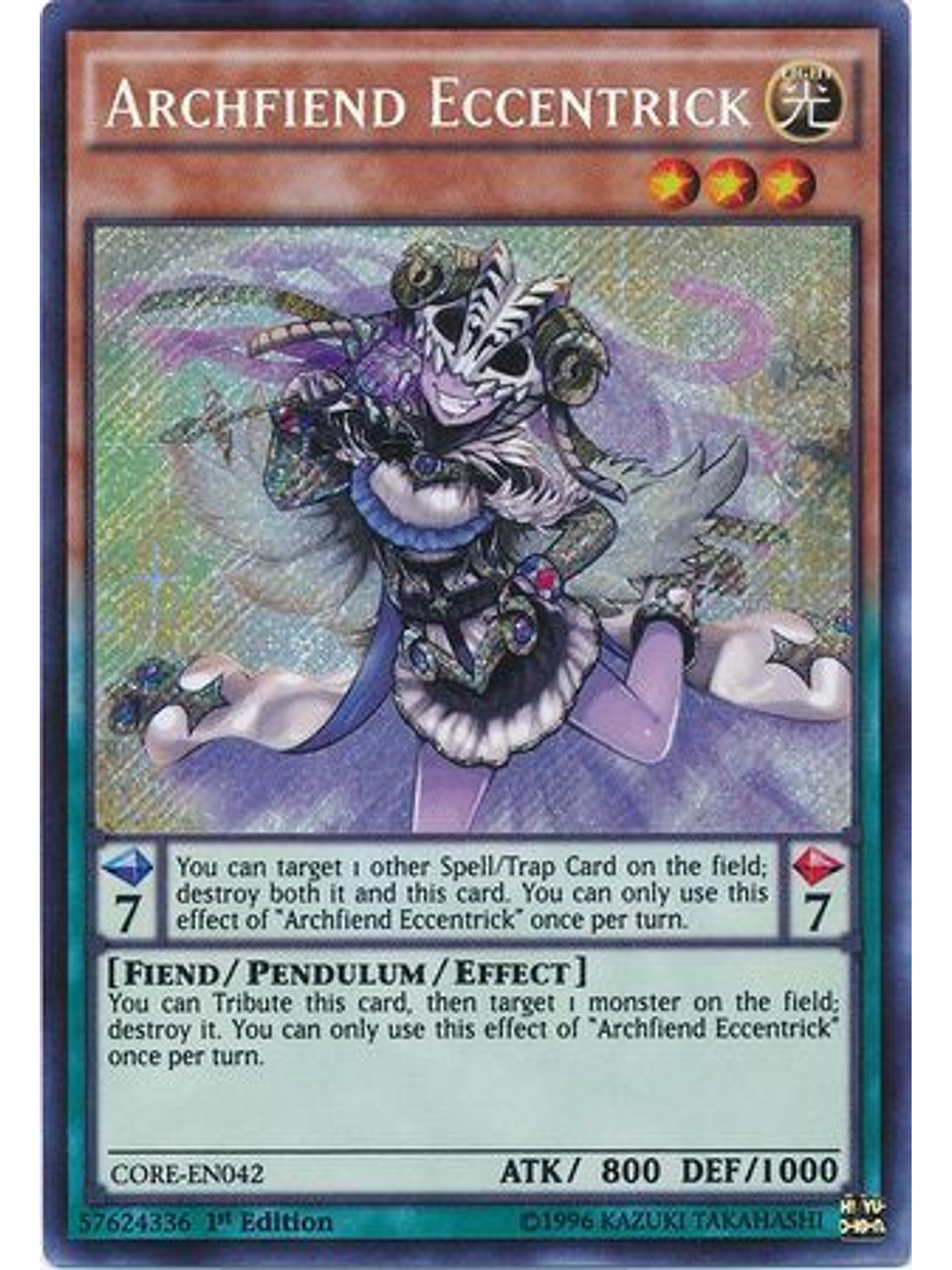 Archfiend Eccentrick - CORE-EN042 - Secret Rare 1st Edition 1