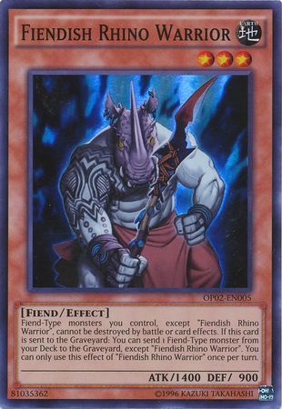 Fiendish Rhino Warrior - OP02-EN005 - Super Rare