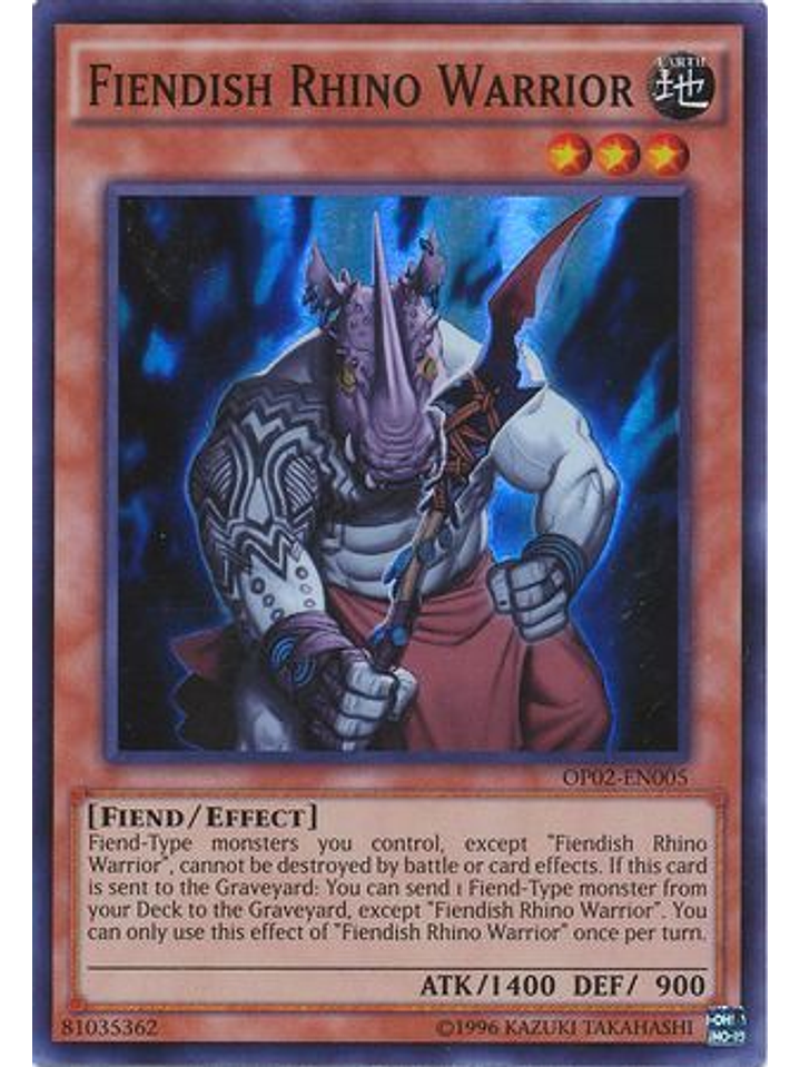 Fiendish Rhino Warrior - OP02-EN005 - Super Rare 1