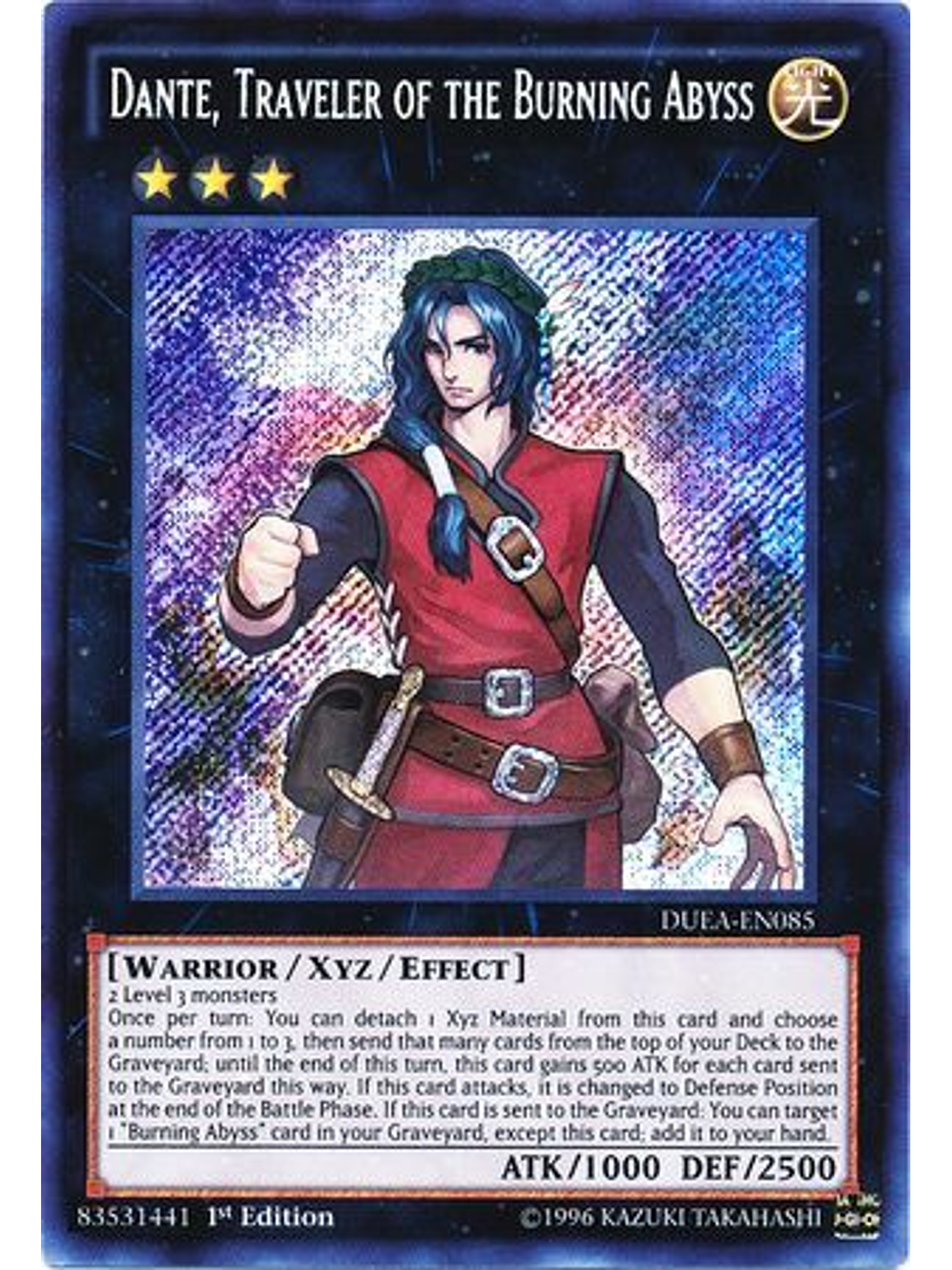 Dante, Traveler of the Burning Abyss - DUEA-EN085 - Secret Rare 1st Edition 1