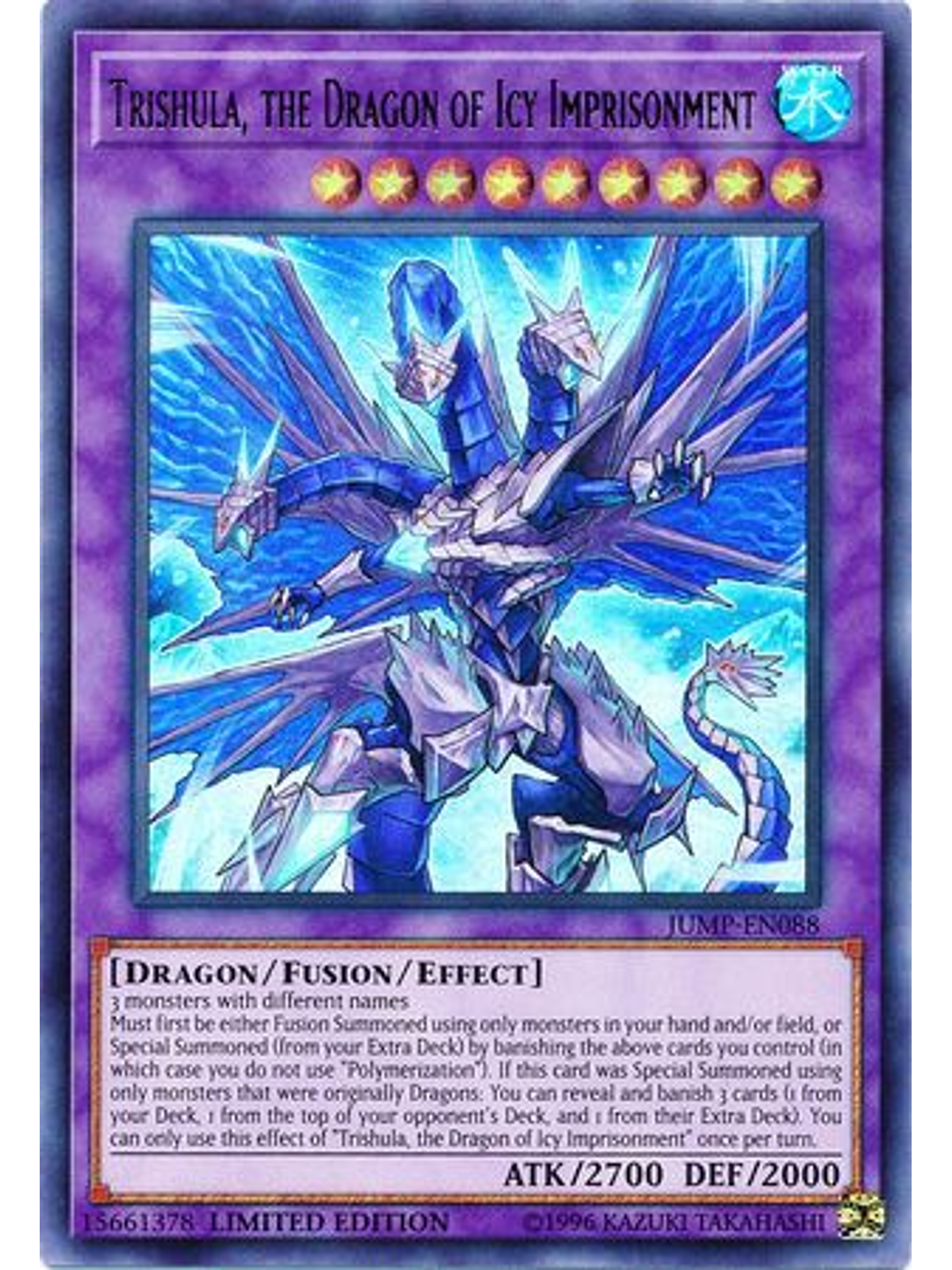 Trishula, the Dragon of Icy Imprisonment - JUMP-EN088 - Ultra Rare Limited Edition 1
