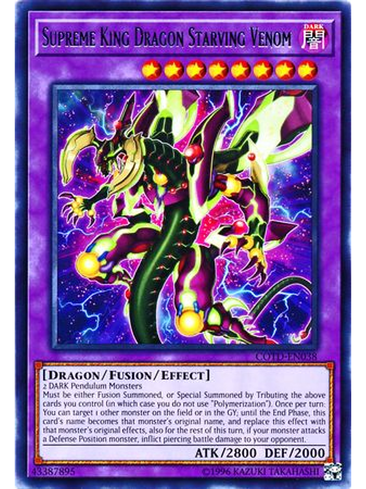 Supreme King Dragon Starving Venom - COTD-EN038 - Rare Unlimited 1