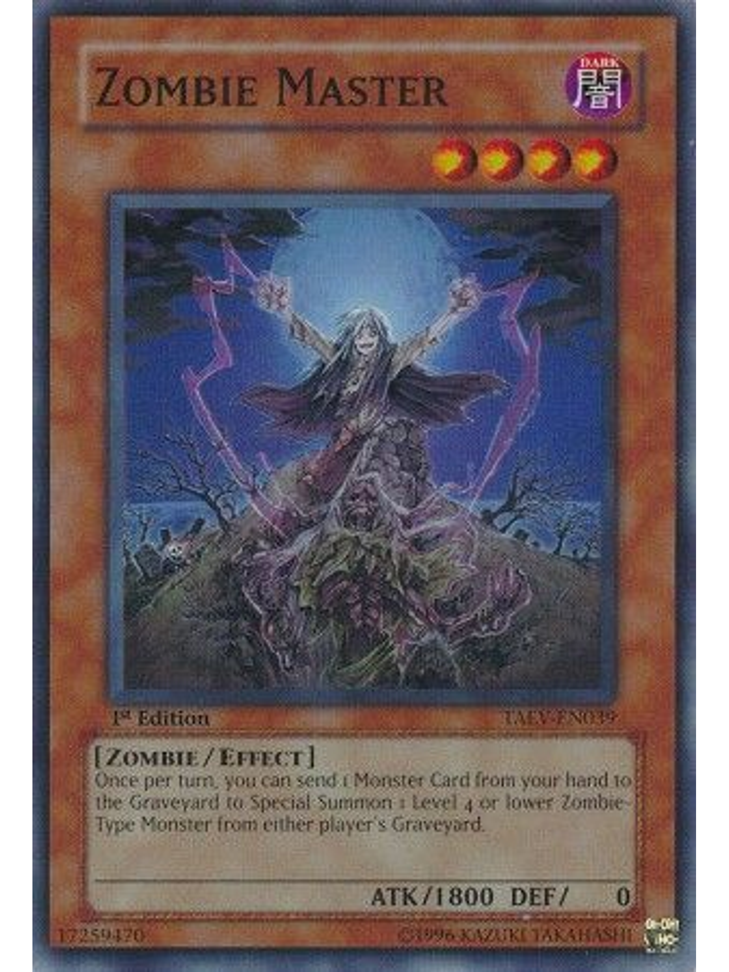 Zombie Master - TAEV-EN039 - Super Rare 1st Edition 1