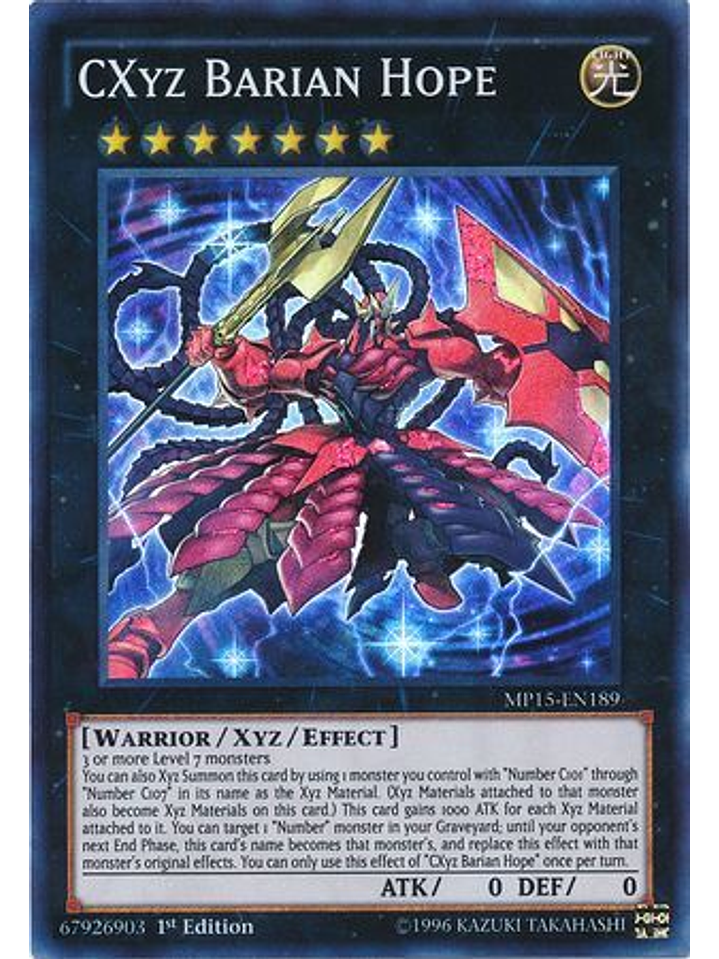CXyz Barian Hope - MP15-EN189 - Super Rare 1st Edition 1