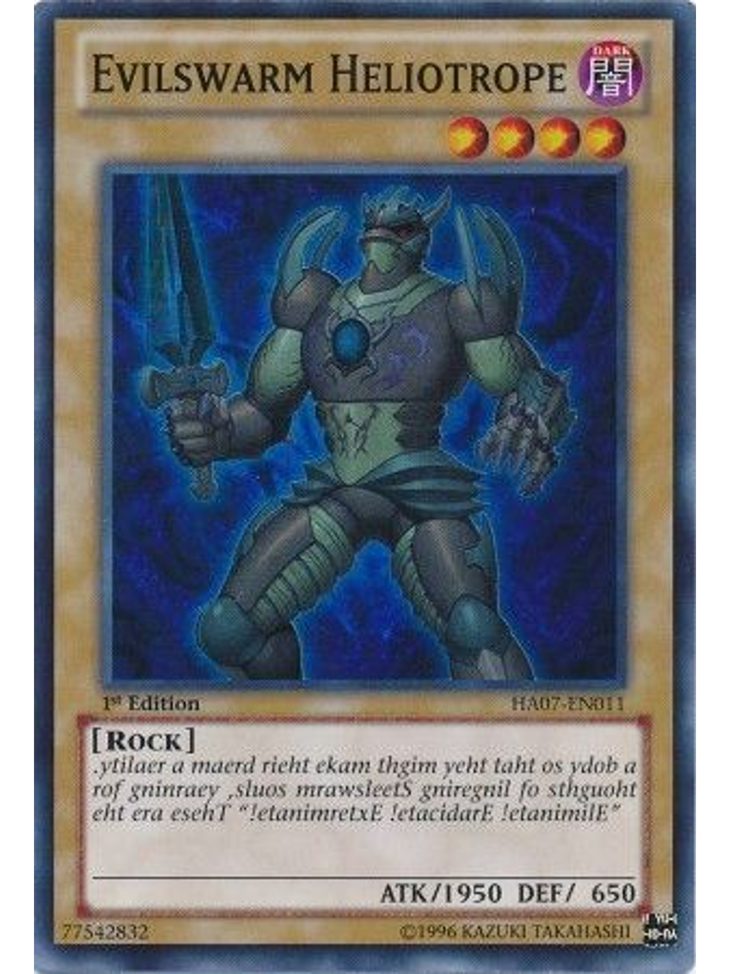 Evilswarm Heliotrope - HA07-EN011 - Super Rare 1st Edition 1