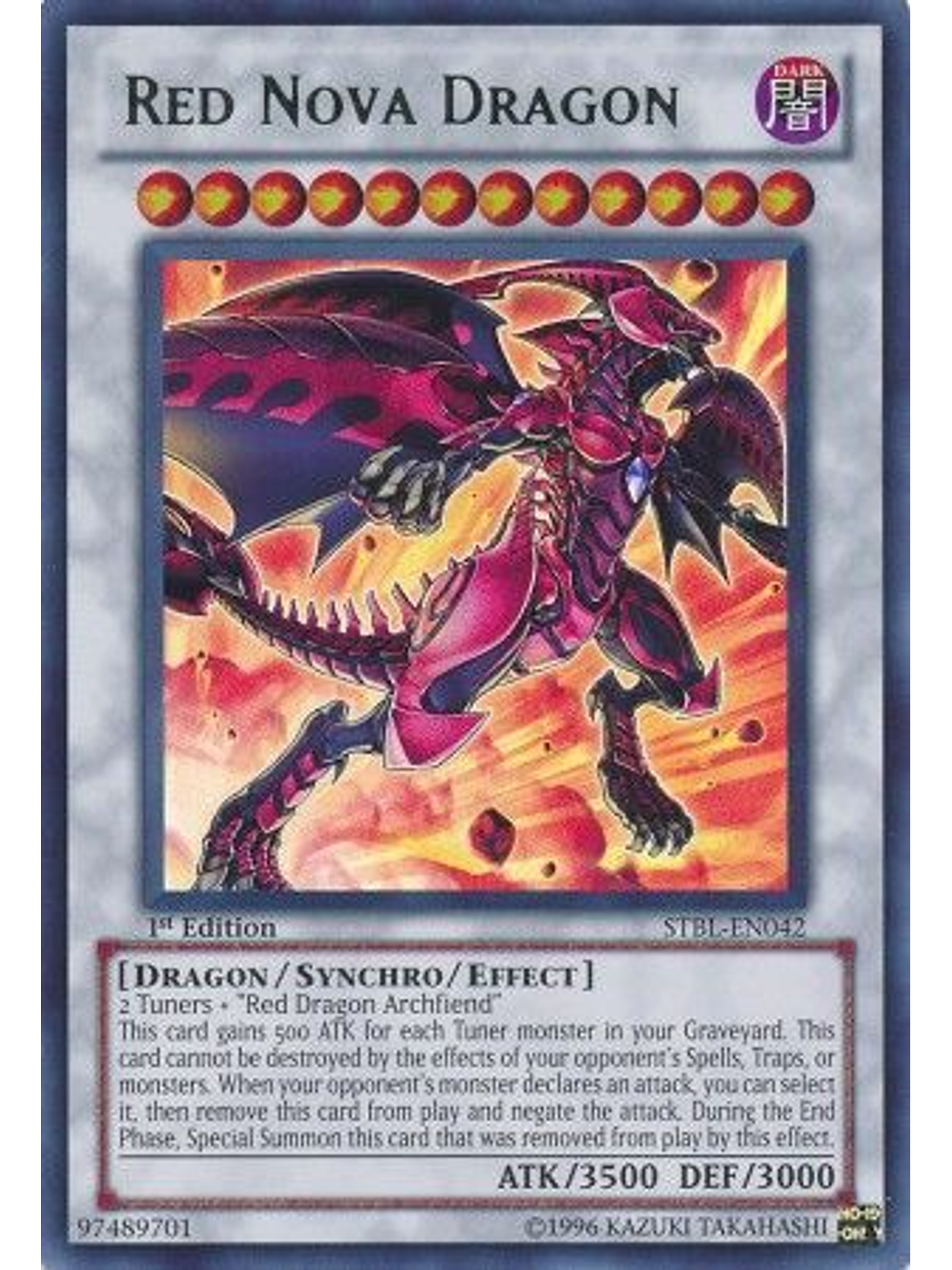 Red Nova Dragon - STBL-EN042 - Ultra Rare 1st Edition 1