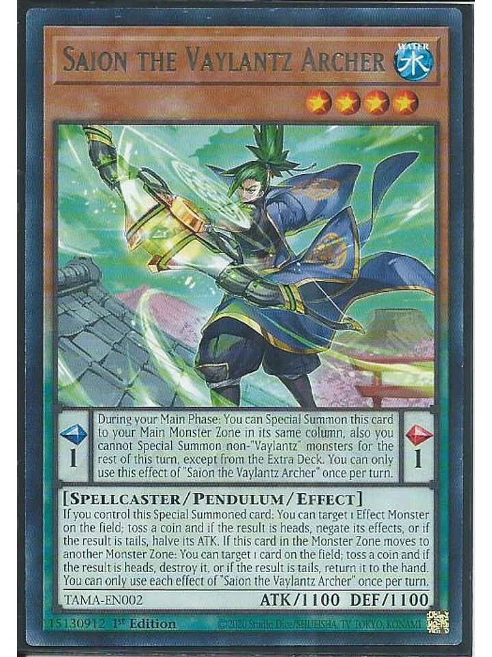 Saion the Vaylantz Archer - TAMA-EN002 - Rare 1st Edition 1