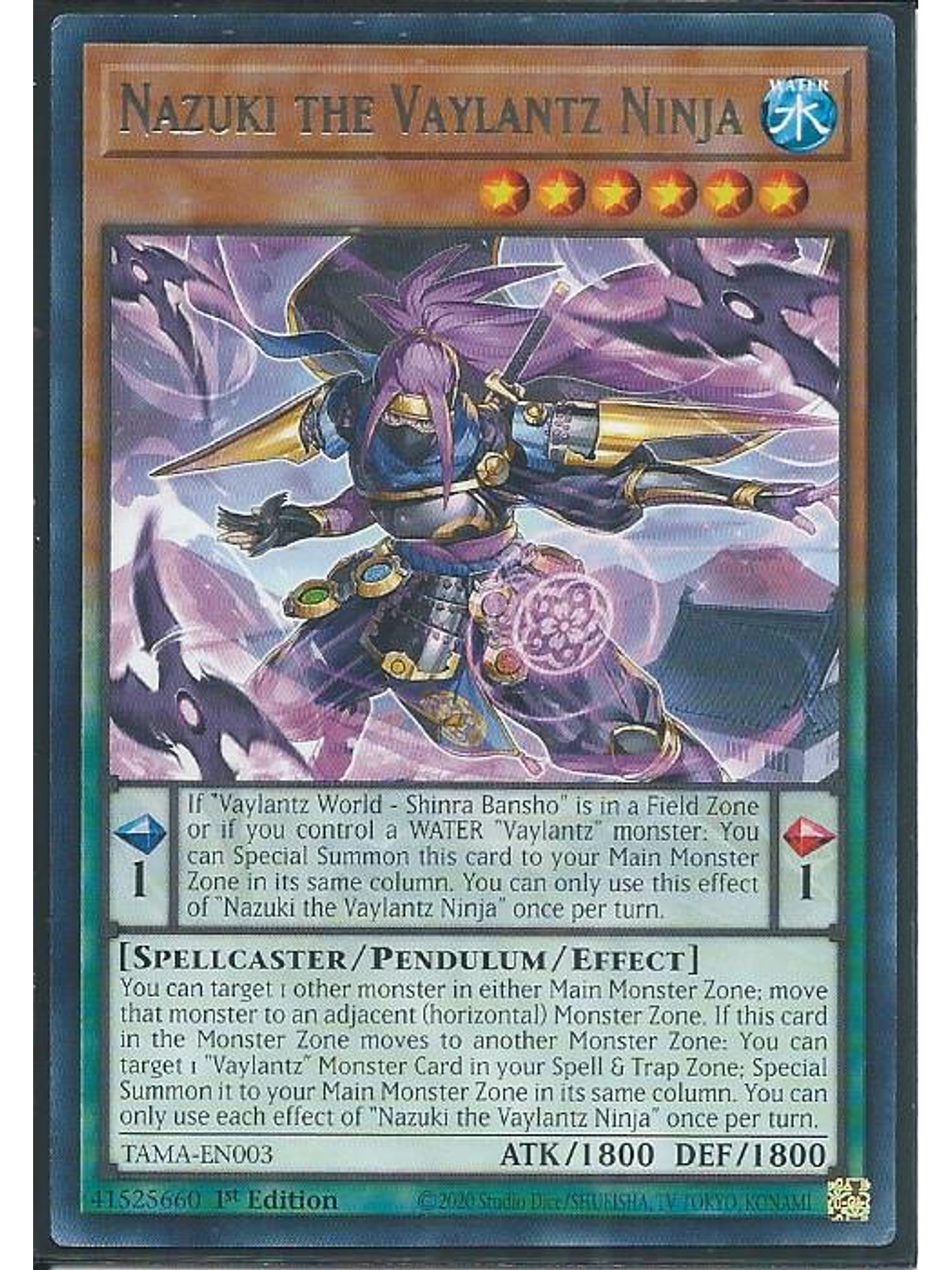 Nazuki the Vaylantz Ninja - TAMA-EN003 - Rare 1st Edition 1
