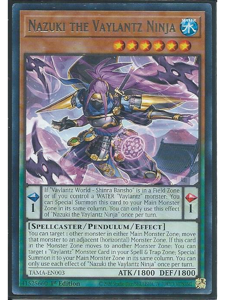Nazuki the Vaylantz Ninja - TAMA-EN003 - Rare 1st Edition 1