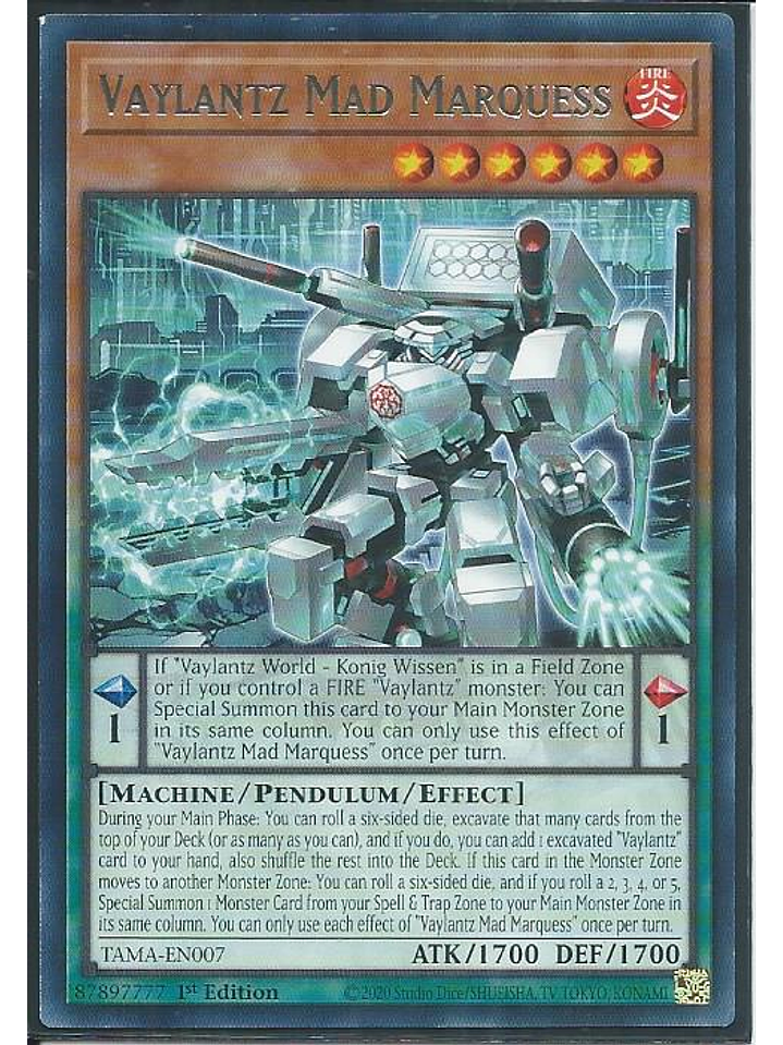Vaylantz Mad Marquess - TAMA-EN007 - Rare 1st Edition 1