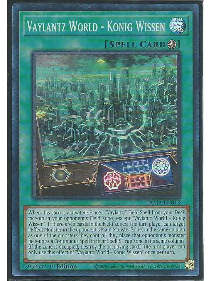Vaylantz World - Konig Wissen - TAMA-EN013 - Super Rare 1st Edition 1