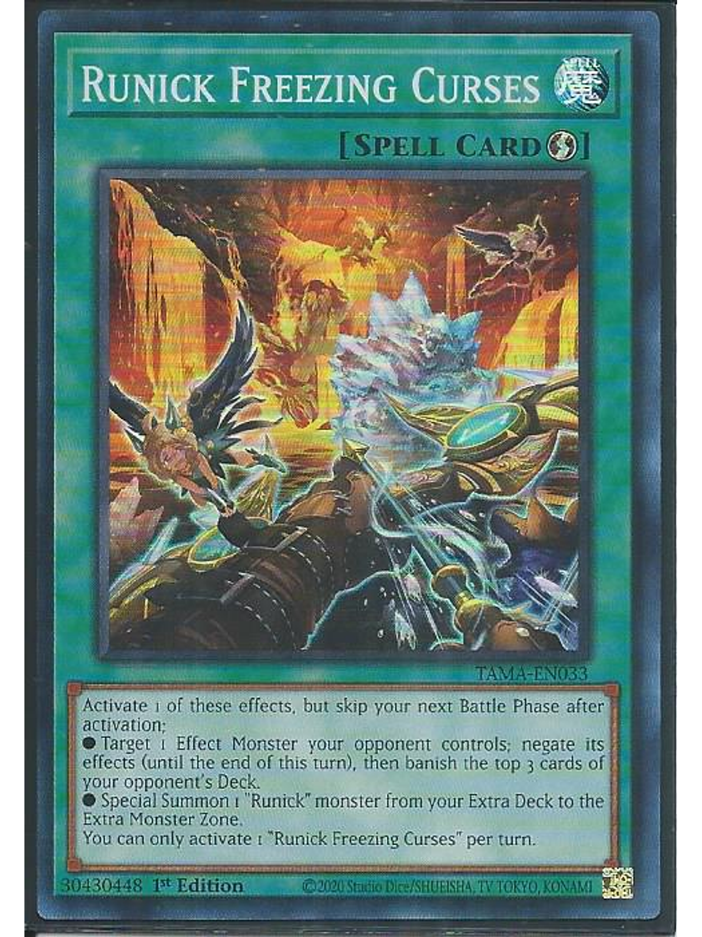 Runick Freezing Curses - TAMA-EN033 - Super Rare 1st Edition 1
