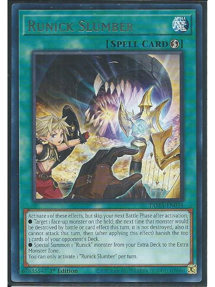 Runick Slumber - TAMA-EN034 - Rare 1st Edition 1