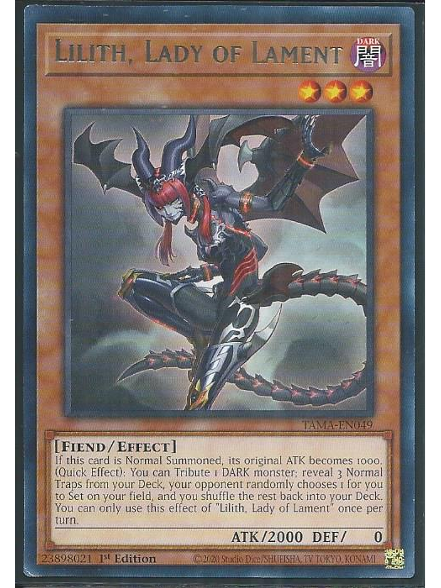 Lilith, Lady of Lament - TAMA-EN049 - Rare 1st Edition 1