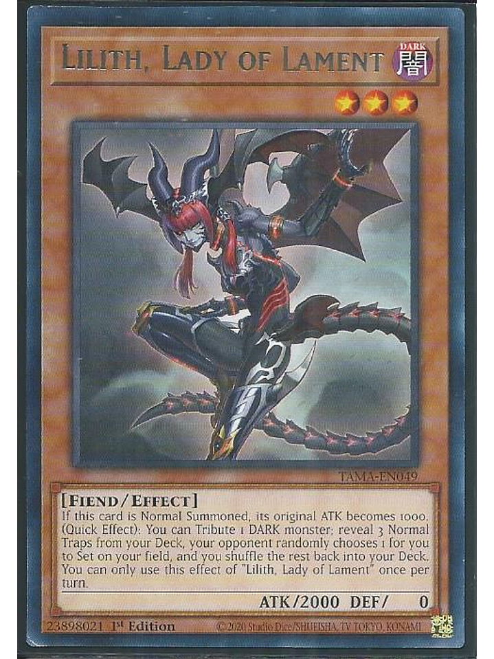 Lilith, Lady of Lament - TAMA-EN049 - Rare 1st Edition 1