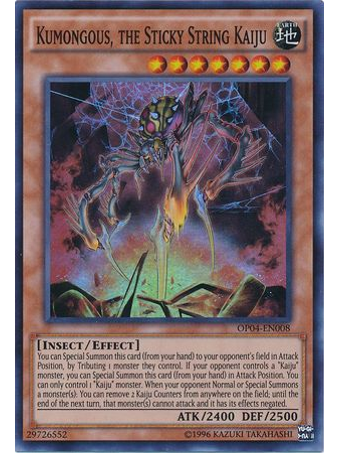 Kumongous, the Sticky String Kaiju - OP04-EN008 - Super Rare 1