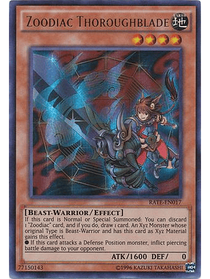 Zoodiac Thoroughblade - RATE-EN017 - Ultra Rare Unlimited