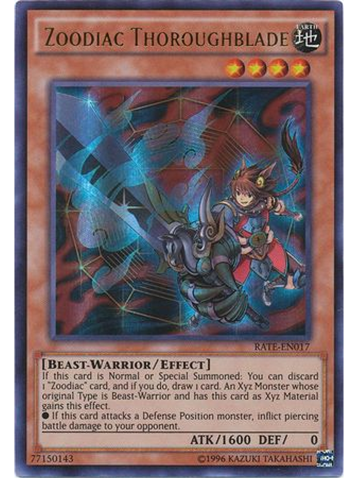 Zoodiac Thoroughblade - RATE-EN017 - Ultra Rare Unlimited 1