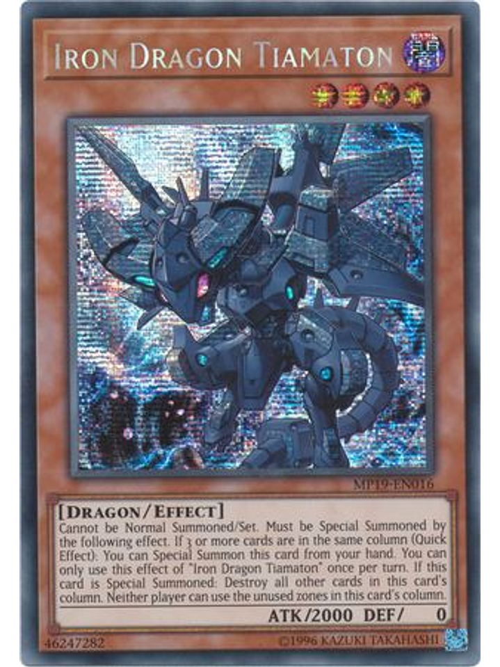 Iron Dragon Tiamaton - MP19-EN016 - Prismatic Secret Rare Unlimited 1