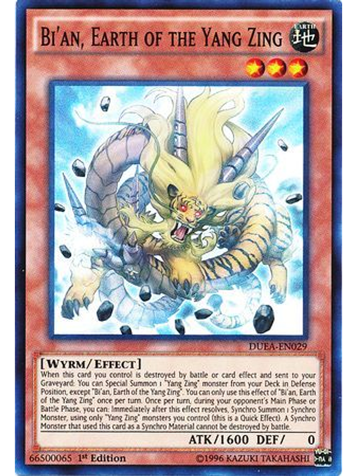 Bi'an, Earth of the Yang Zing - DUEA-EN029 - Super Rare 1st Edition 1