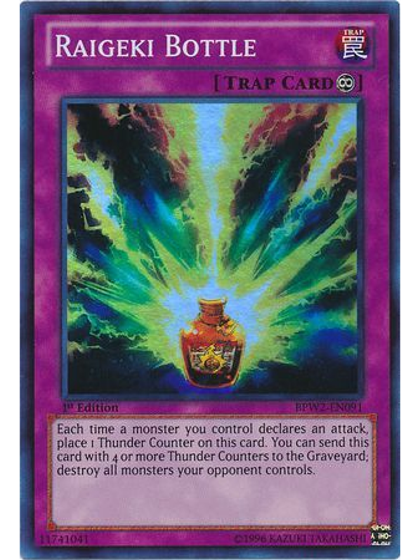 Raigeki Bottle - BPW2-EN091 - Super Rare 1st Edition 1