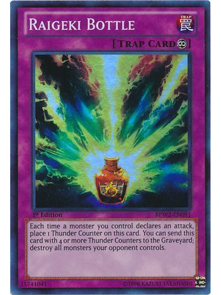 Raigeki Bottle - BPW2-EN091 - Super Rare 1st Edition 1