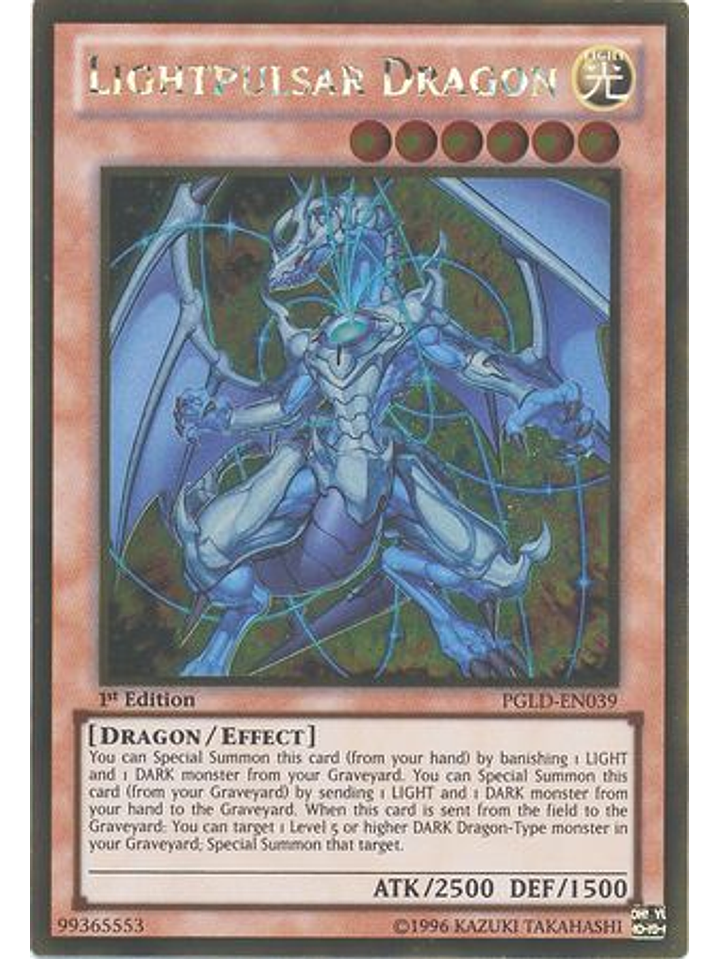 Lightpulsar Dragon - PGLD-EN039 - Gold Rare 1st Edition 1