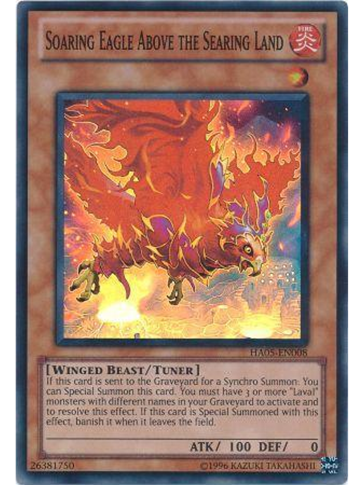 Soaring Eagle Above the Searing Land - HA05-EN008 - Super Rare Unlimited Edition 1