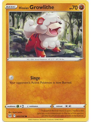 Hisuian Growlithe - 083/196 - Common