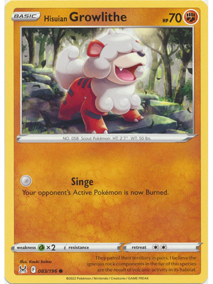 Hisuian Growlithe - 083/196 - Common 1