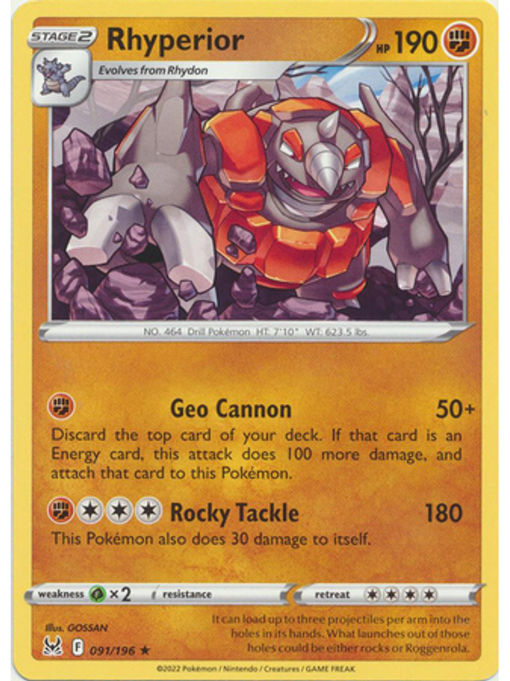 Rhyperior - 091/196 - Rare 1