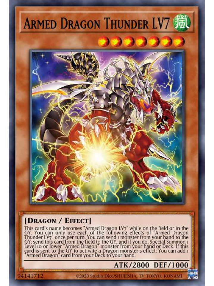 Armed Dragon Thunder LV7 - MP22-EN002 - Prismatic Secret Rare 1st Edition 1