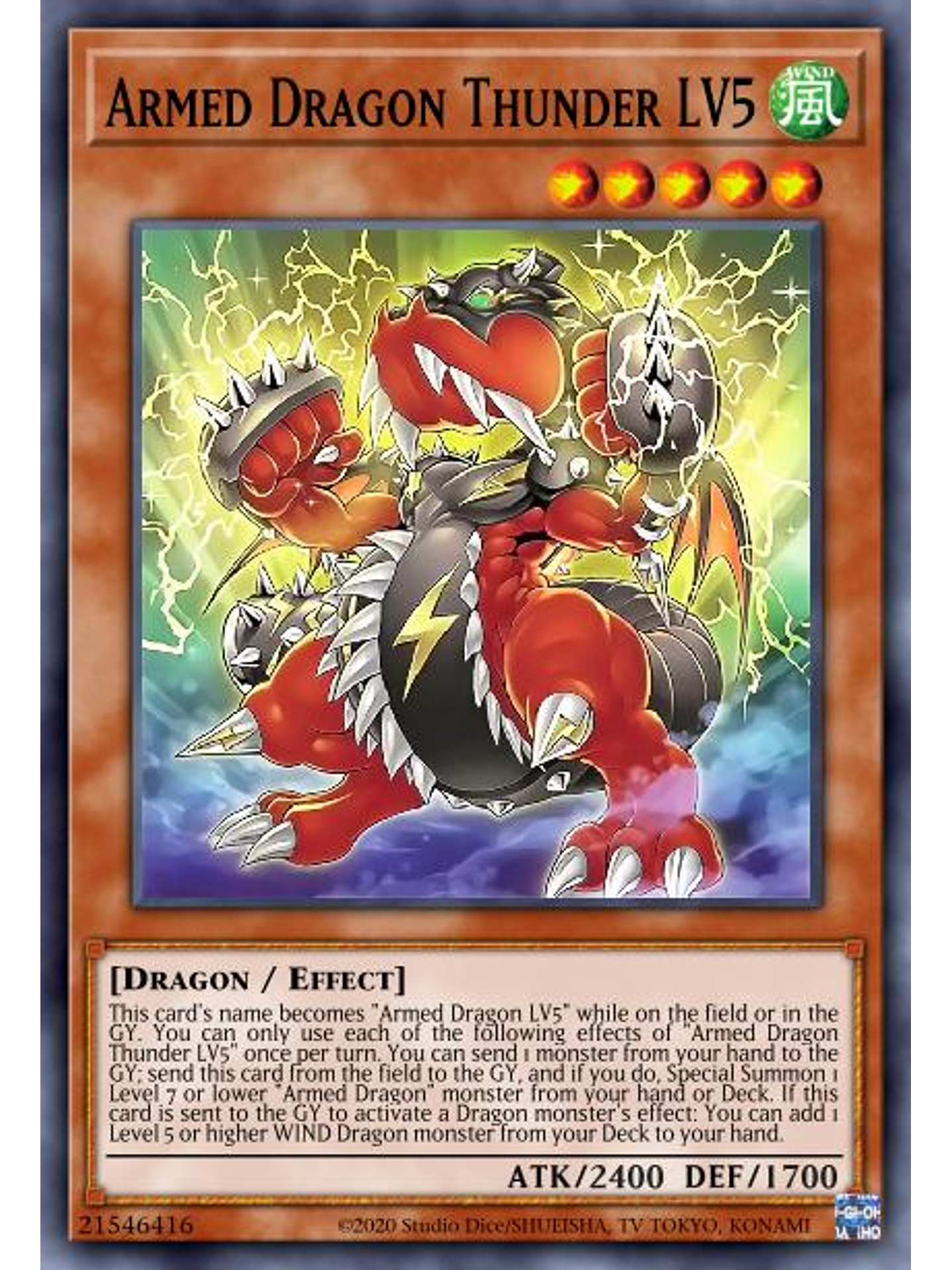 Armed Dragon Thunder LV5 - MP22-EN003 - Common 1st Edition 1