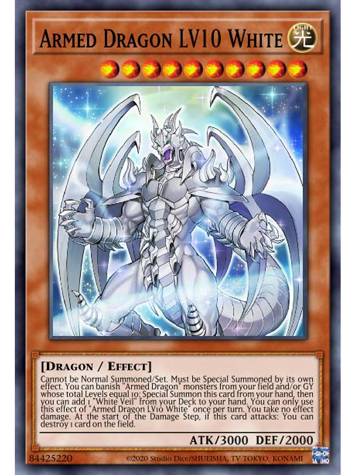 Armed Dragon LV10 White - MP22-EN005 - Rare 1st Edition 1