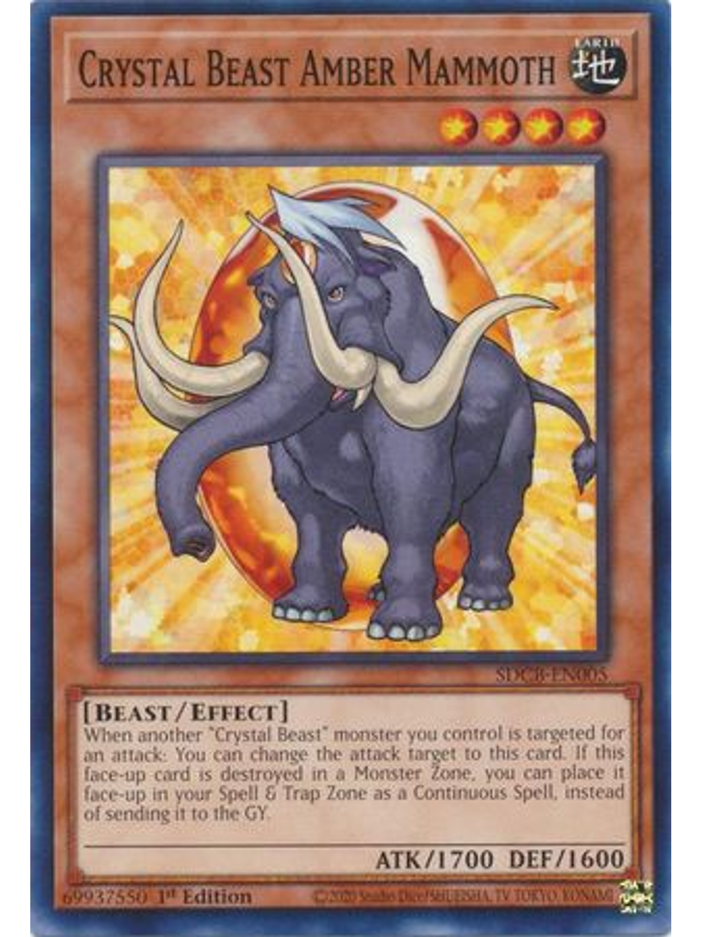 Crystal Beast Amber Mammoth - SDCB-EN005 - Common 1st Edition 1
