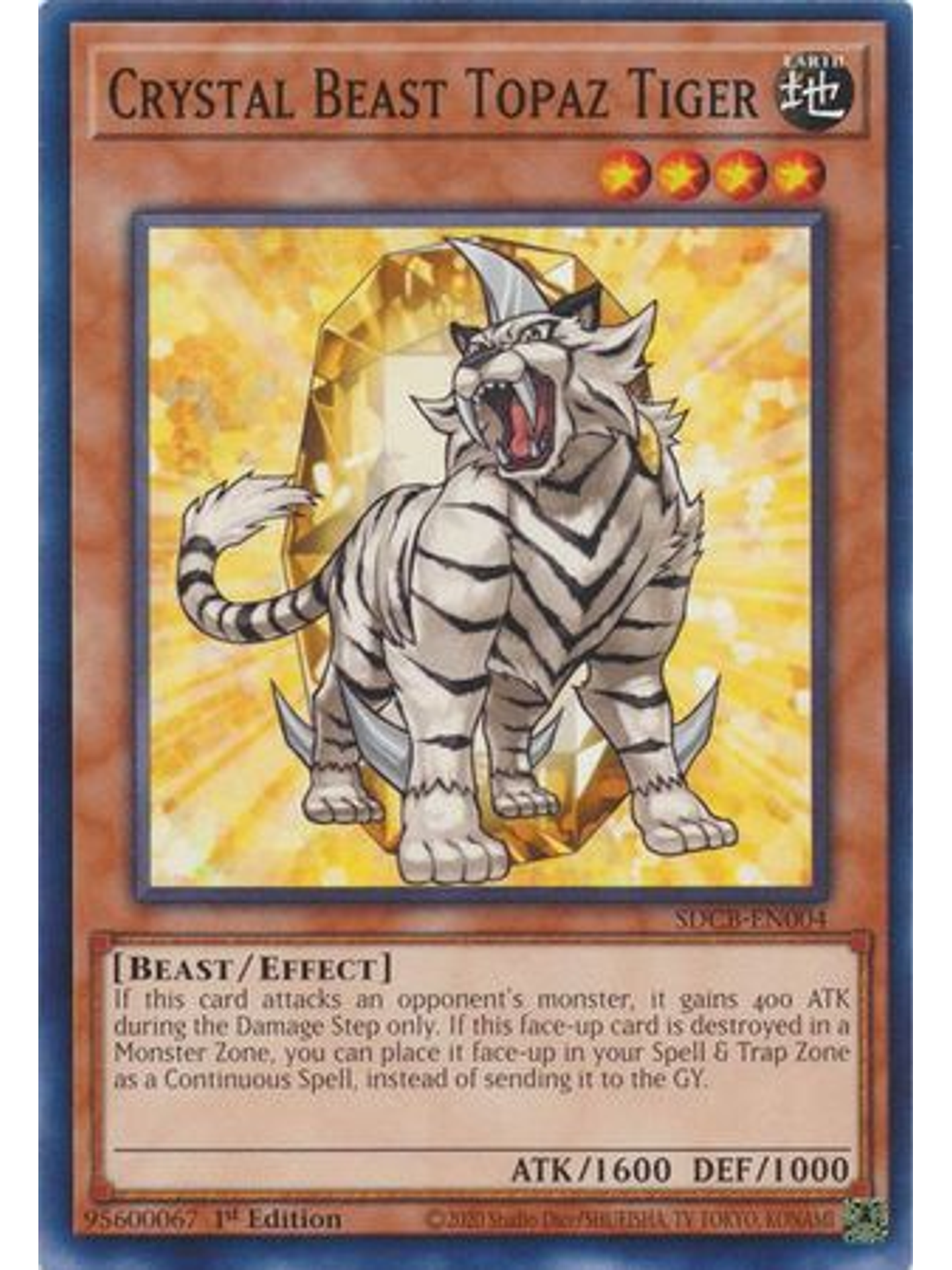 Crystal Beast Topaz Tiger - SDCB-EN004 - Common 1st Edition 1