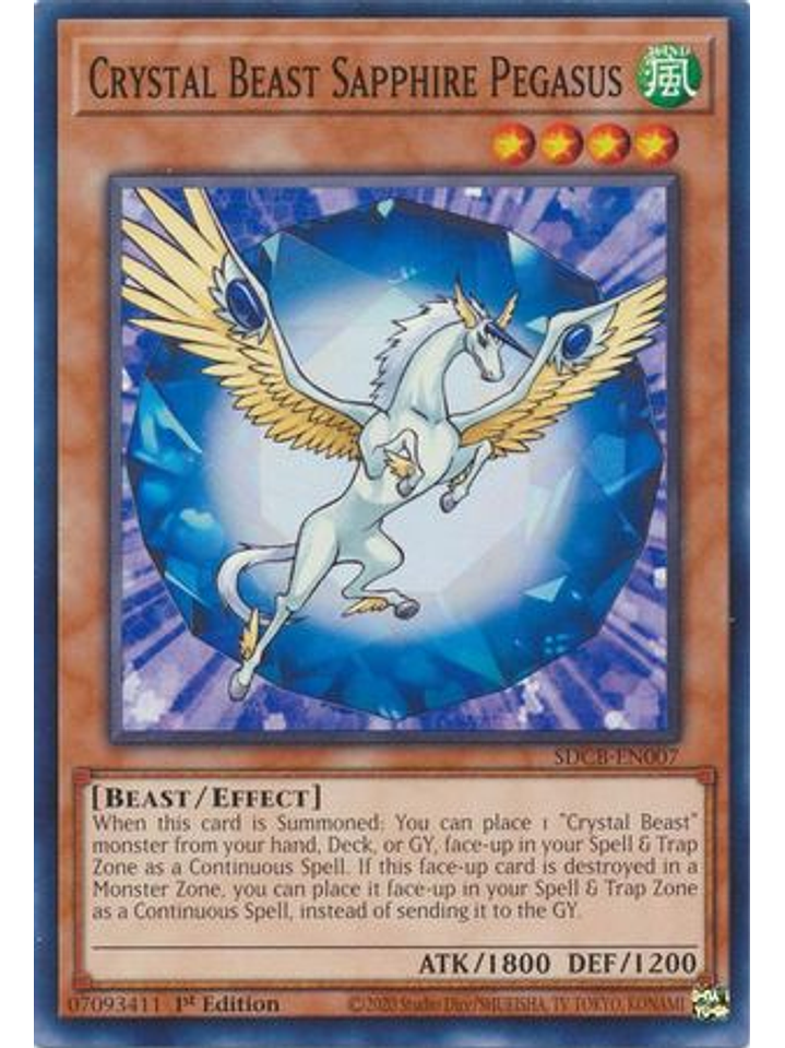 Crystal Beast Sapphire Pegasus - SDCB-EN007 - Common 1st Edition 1