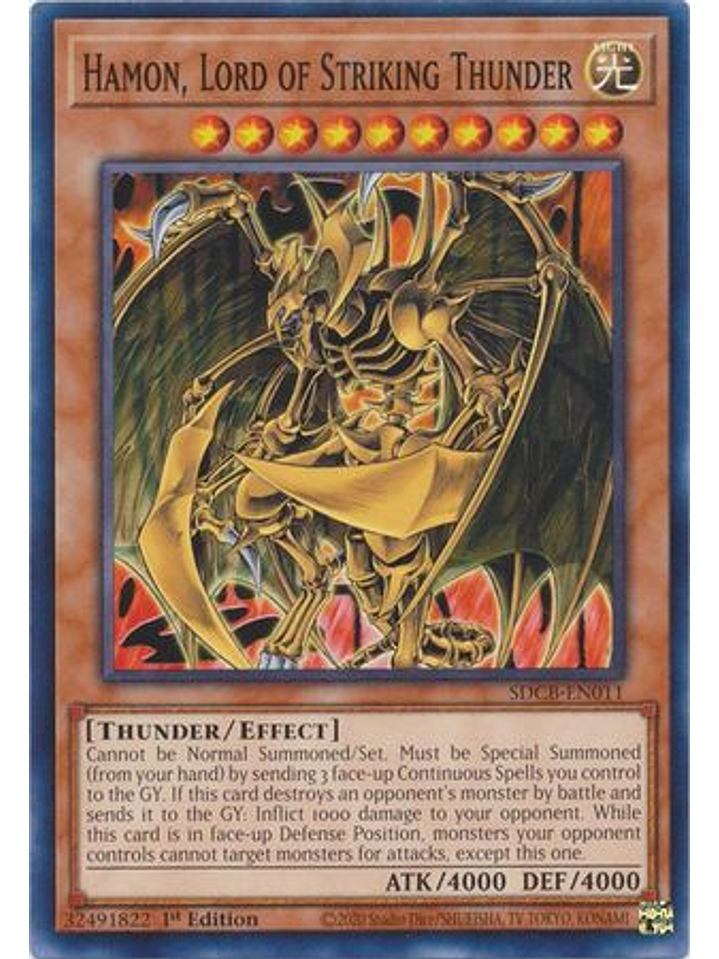 Hamon, Lord of Striking Thunder - SDCB-EN011 - Common 1st Edition 1