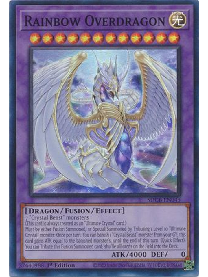 Rainbow Overdragon - SDCB-EN043 - Super Rare 1st Edition 1