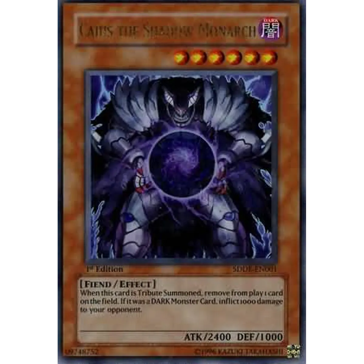 Yu-Gi-Oh! Caius The Shadow Monarch - Ultimate Rare Promo Card (TU03-EN000) - View #2