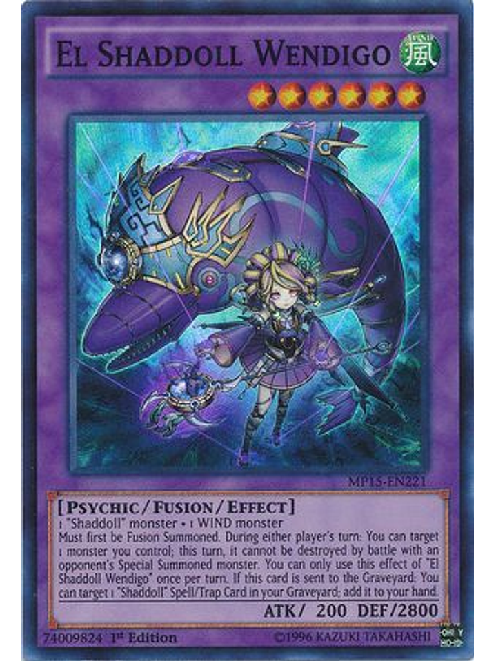 El Shaddoll Wendigo - MP15-EN221 - Super Rare 1st Edition 1