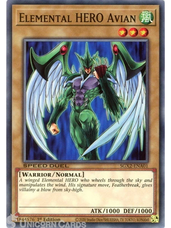 Elemental HERO Avian - SGX2-ENA01 - Common 1st Edition 1