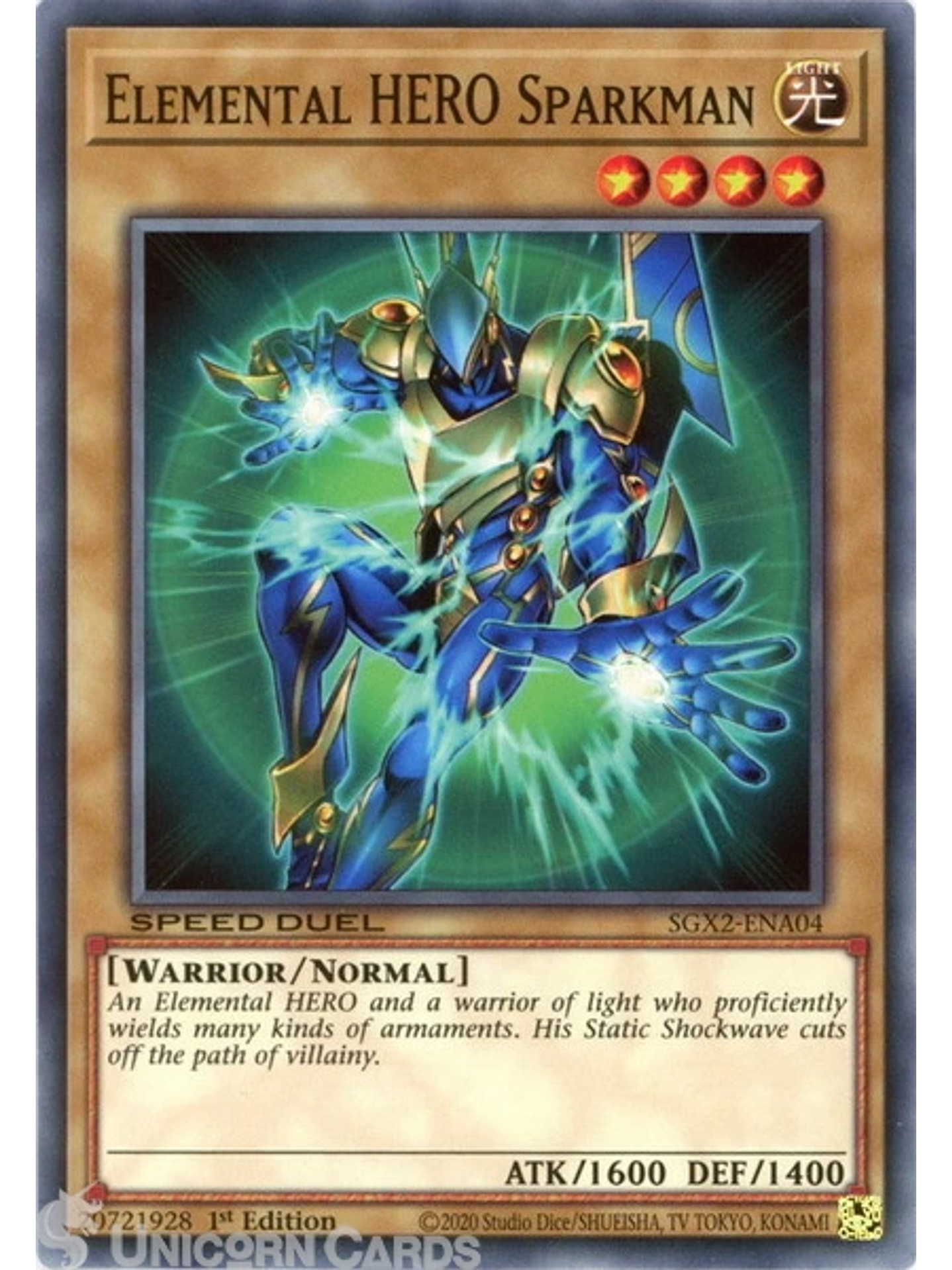 Elemental HERO Sparkman - SGX2-ENA04 - Common 1st Edition 1